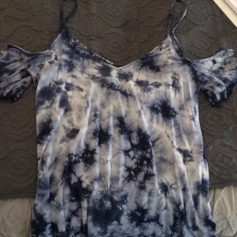 Off shoulder tie dye shirt